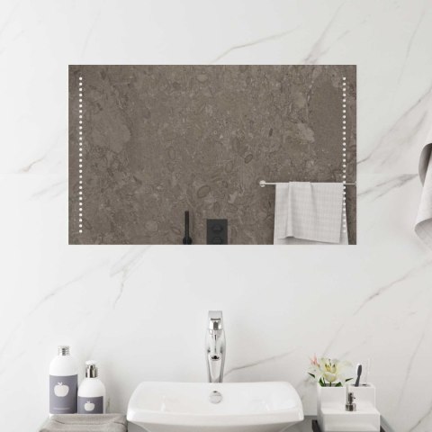 VidaXL Lustro łazienkowe LED przezroczysty 80 x 50 cm szkło hartowane