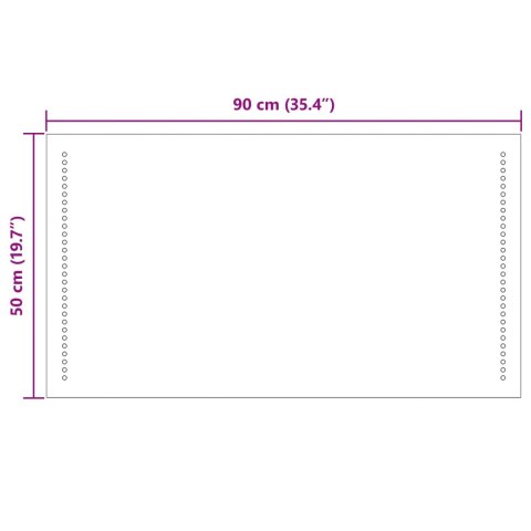 VidaXL Lustro łazienkowe LED przezroczysty 90 x 50 cm szkło hartowane