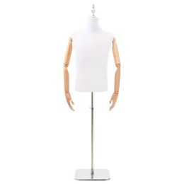 VidaXL Regulowana manekin 160-232 cm z podstawą Mężczyzna PP Biały
