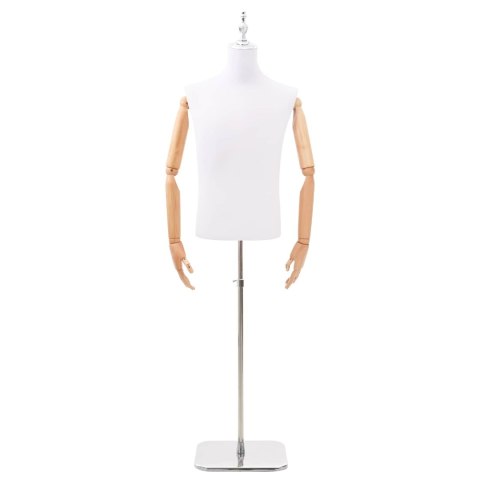 VidaXL Regulowana manekin 160-232 cm z podstawą Mężczyzna PP Biały