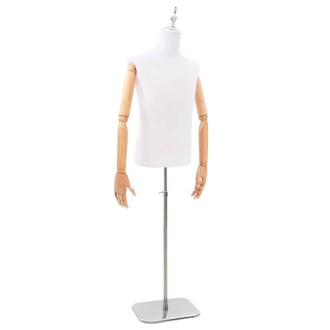 VidaXL Regulowana manekin 160-232 cm z podstawą Mężczyzna PP Biały