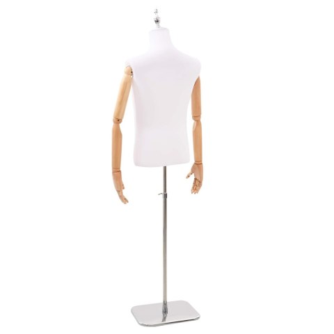 VidaXL Regulowana manekin 160-232 cm z podstawą Mężczyzna PP Biały