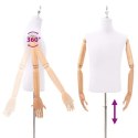 VidaXL Regulowana manekin 160-232 cm z podstawą Mężczyzna PP Biały