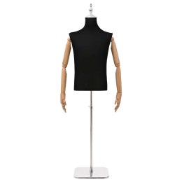 VidaXL Regulowana manekin 160-232 cm z podstawą Mężczyzna PP Czarny