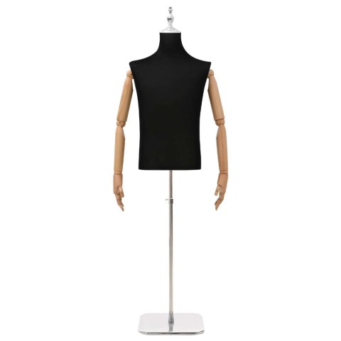 VidaXL Regulowana manekin 160-232 cm z podstawą Mężczyzna PP Czarny