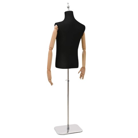 VidaXL Regulowana manekin 160-232 cm z podstawą Mężczyzna PP Czarny