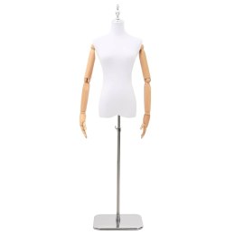 VidaXL Regulowany manekin 156-226 cm z podstawą Kobieta PP Biały