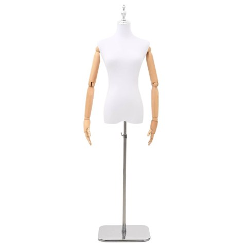 VidaXL Regulowany manekin 156-226 cm z podstawą Kobieta PP Biały