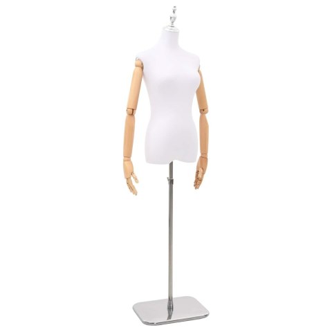 VidaXL Regulowany manekin 156-226 cm z podstawą Kobieta PP Biały