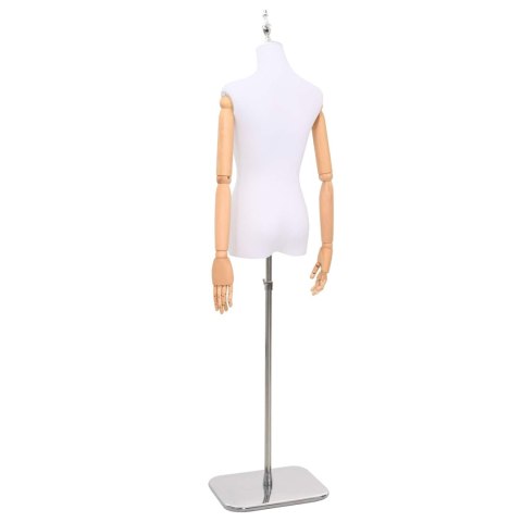 VidaXL Regulowany manekin 156-226 cm z podstawą Kobieta PP Biały