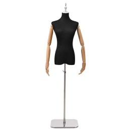 VidaXL Regulowany manekin 156-226 cm z podstawą Kobieta PP Czarny