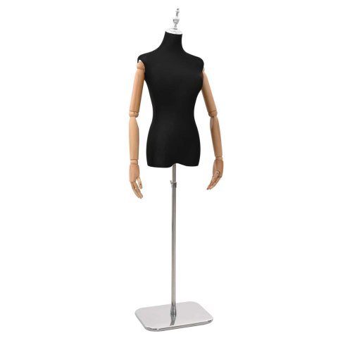 VidaXL Regulowany manekin 156-226 cm z podstawą Kobieta PP Czarny