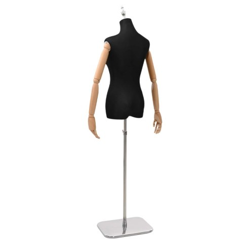 VidaXL Regulowany manekin 156-226 cm z podstawą Kobieta PP Czarny