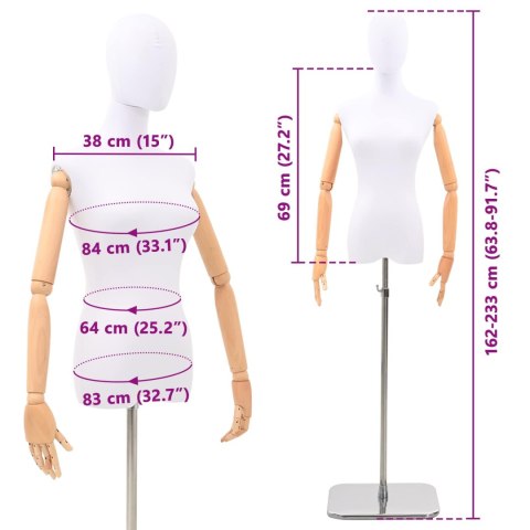 VidaXL Regulowany manekin 162-233 cm z głową i podstawą Kobieta PP