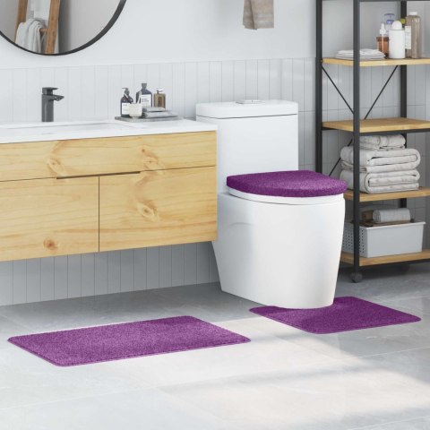 VidaXL Zestaw mat łazienkowych antypoślizgowych 3 pcs Fioletowy PP