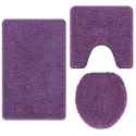 VidaXL Zestaw mat łazienkowych antypoślizgowych 3 pcs Fioletowy PP