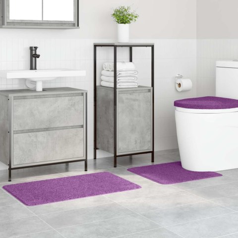 VidaXL Zestaw mat łazienkowych antypoślizgowych 3 pcs Fioletowy PP