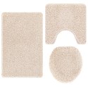 VidaXL Zestaw mat łazienkowych antypoślizgowych 3 pcs Kremowy PP