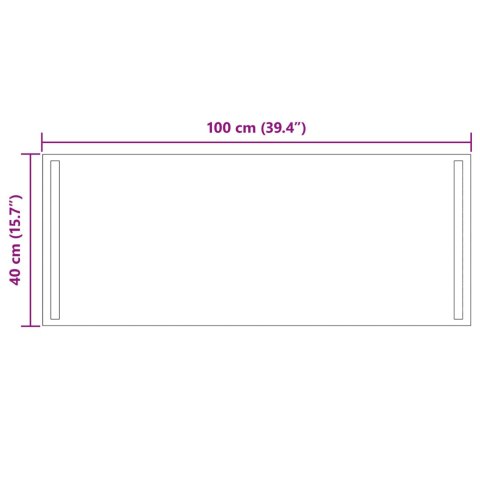 VidaXL Lustro łazienkowe LED przezroczysty 100 x 40 cm szkło hartowane