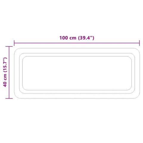 VidaXL Lustro łazienkowe LED przezroczysty 100 x 40 cm szkło hartowane