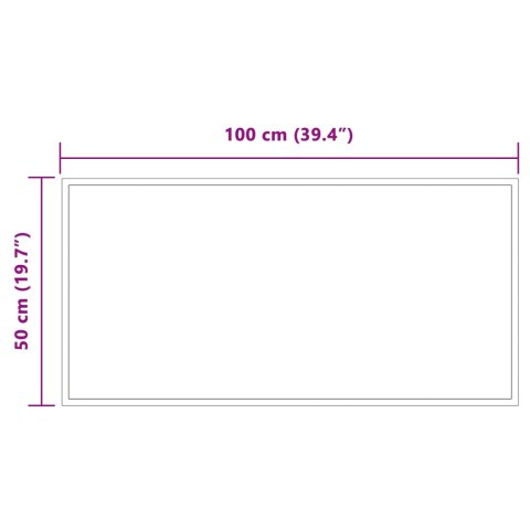 VidaXL Lustro łazienkowe LED przezroczysty 100 x 50 cm szkło hartowane
