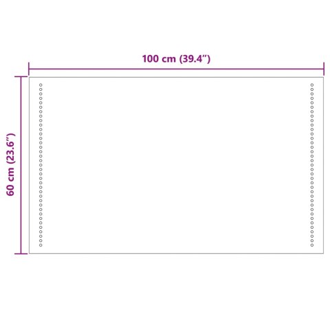 VidaXL Lustro łazienkowe LED przezroczysty 100 x 60 cm szkło hartowane