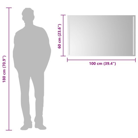 VidaXL Lustro łazienkowe LED przezroczysty 100 x 60 cm szkło hartowane