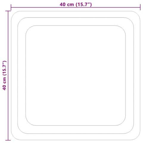 VidaXL Lustro łazienkowe LED przezroczysty 40 x 40 cm szkło hartowane