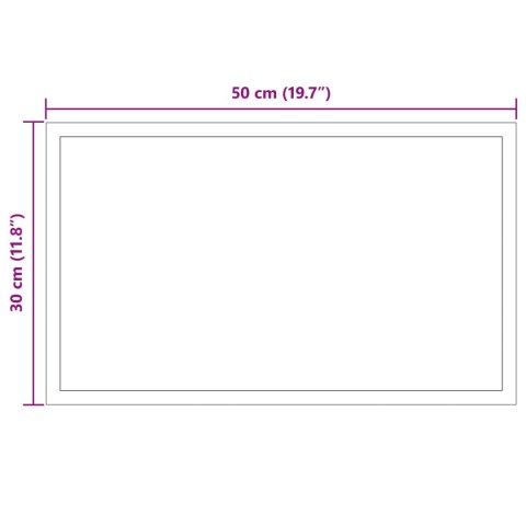 VidaXL Lustro łazienkowe LED przezroczysty 50 x 30 cm szkło hartowane
