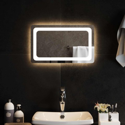 VidaXL Lustro łazienkowe LED przezroczysty 50 x 30 cm szkło hartowane