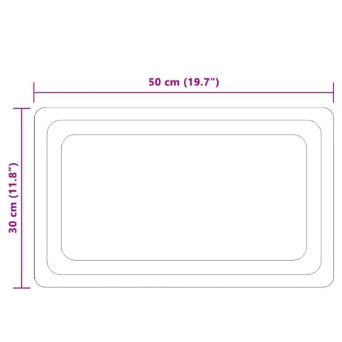 VidaXL Lustro łazienkowe LED przezroczysty 50 x 30 cm szkło hartowane