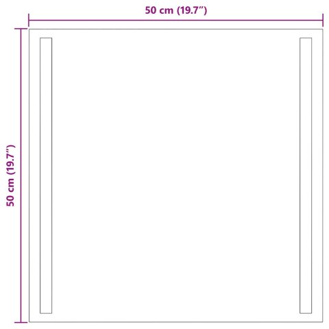 VidaXL Lustro łazienkowe LED przezroczysty 50 x 50 cm szkło hartowane