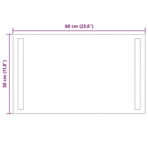 VidaXL Lustro łazienkowe LED przezroczysty 60 x 30 cm szkło hartowane