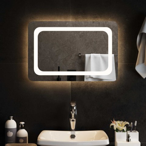 LUSTRO ŁAZIENKOWE LED PRZEZROCZYSTY 60 X 40 CM SZKŁO HARTOWANE