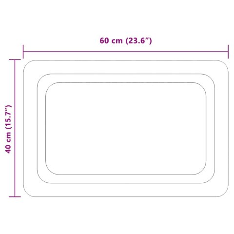 LUSTRO ŁAZIENKOWE LED PRZEZROCZYSTY 60 X 40 CM SZKŁO HARTOWANE