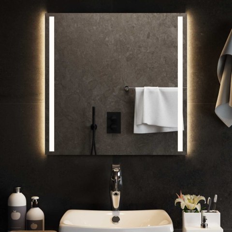 VidaXL Lustro łazienkowe LED przezroczysty 60 x 60 cm szkło hartowane