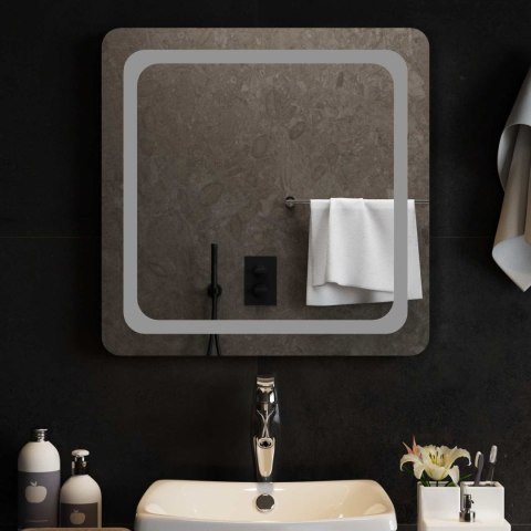 VidaXL Lustro łazienkowe LED przezroczysty 60 x 60 cm szkło hartowane