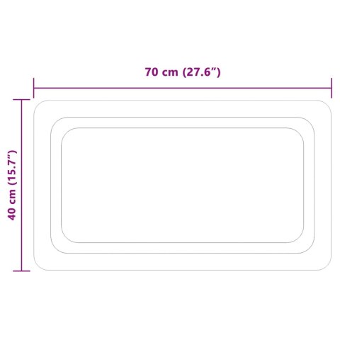 VidaXL Lustro łazienkowe LED przezroczysty 70 x 40 cm szkło hartowane