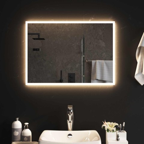 VidaXL Lustro łazienkowe LED przezroczysty 70 x 50 cm szkło hartowane