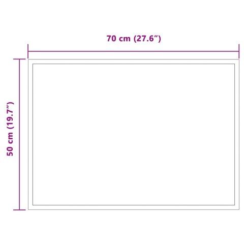 VidaXL Lustro łazienkowe LED przezroczysty 70 x 50 cm szkło hartowane