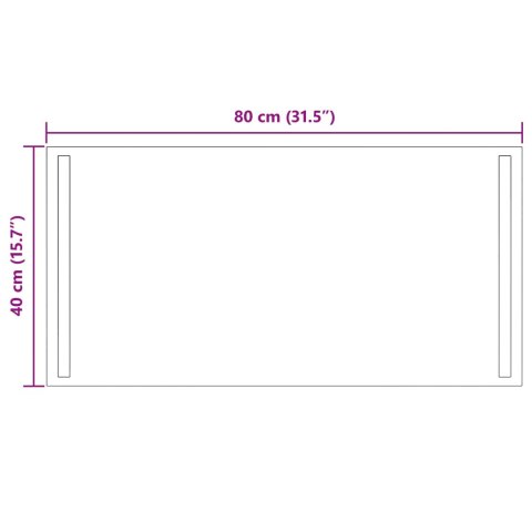 VidaXL Lustro łazienkowe LED przezroczysty 80 x 40 cm szkło hartowane