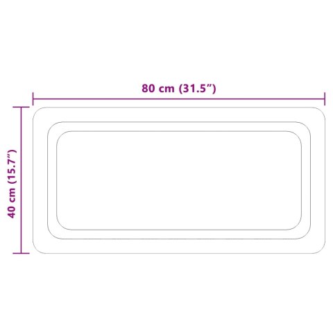 VidaXL Lustro łazienkowe LED przezroczysty 80 x 40 cm szkło hartowane