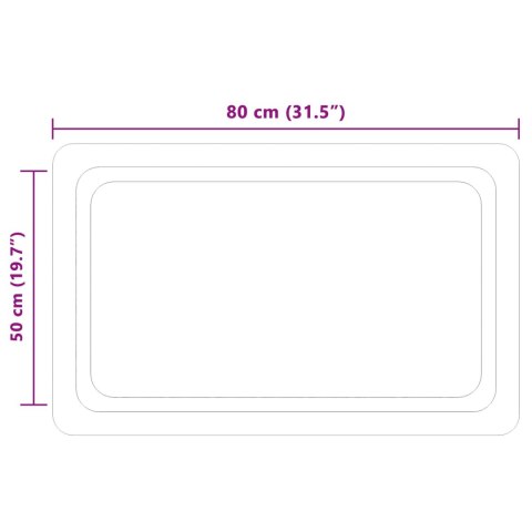 LUSTRO ŁAZIENKOWE LED PRZEZROCZYSTY 80 X 50 CM SZKŁO HARTOWANE