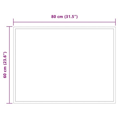 LUSTRO ŁAZIENKOWE LED PRZEZROCZYSTY 80 X 60 CM SZKŁO HARTOWANE