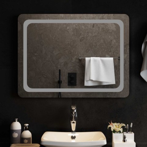 VidaXL Lustro łazienkowe LED przezroczysty 80 x 60 cm szkło hartowane