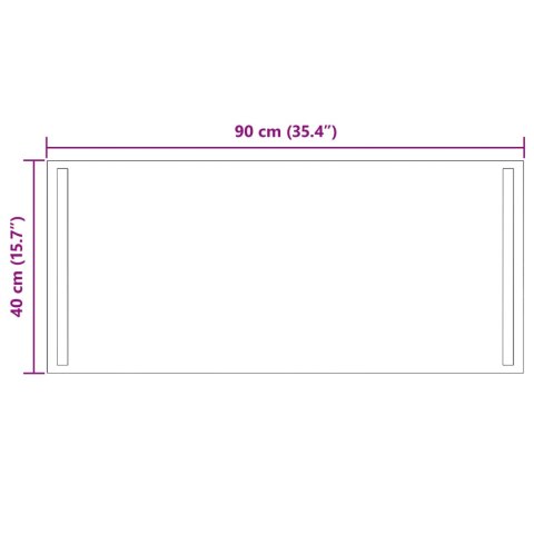 LUSTRO ŁAZIENKOWE LED PRZEZROCZYSTY 90 X 40 CM SZKŁO HARTOWANE