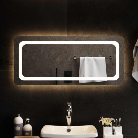 LUSTRO ŁAZIENKOWE LED PRZEZROCZYSTY 90 X 40 CM SZKŁO HARTOWANE
