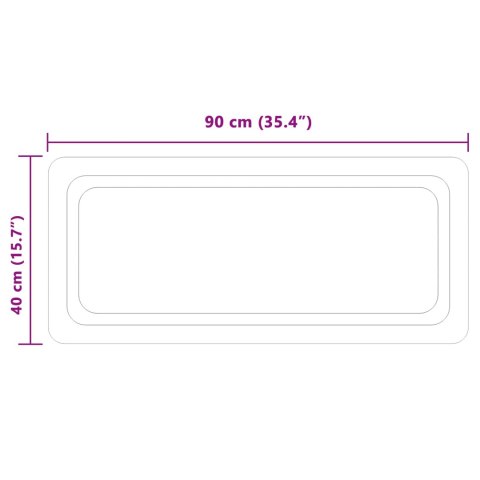 LUSTRO ŁAZIENKOWE LED PRZEZROCZYSTY 90 X 40 CM SZKŁO HARTOWANE