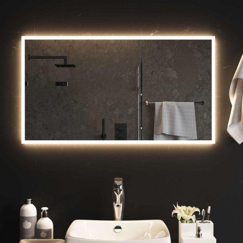 LUSTRO ŁAZIENKOWE LED PRZEZROCZYSTY 90 X 50 CM SZKŁO HARTOWANE