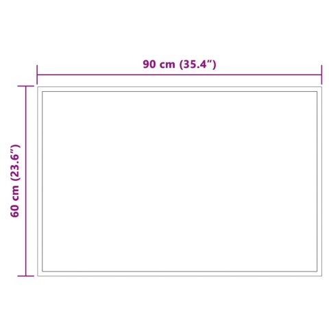 VidaXL Lustro łazienkowe LED przezroczysty 90 x 60 cm szkło hartowane